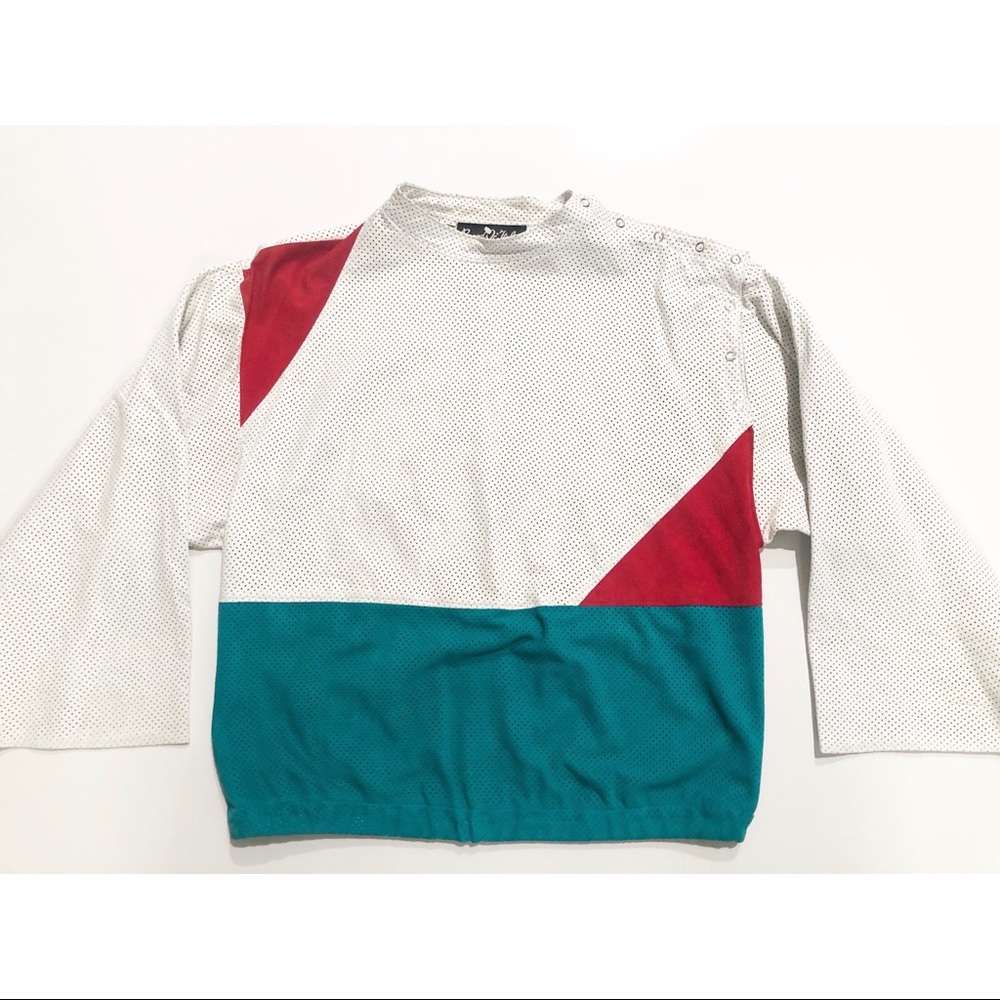 Vintage BegedOr Italia Leather Colorblock Pullover